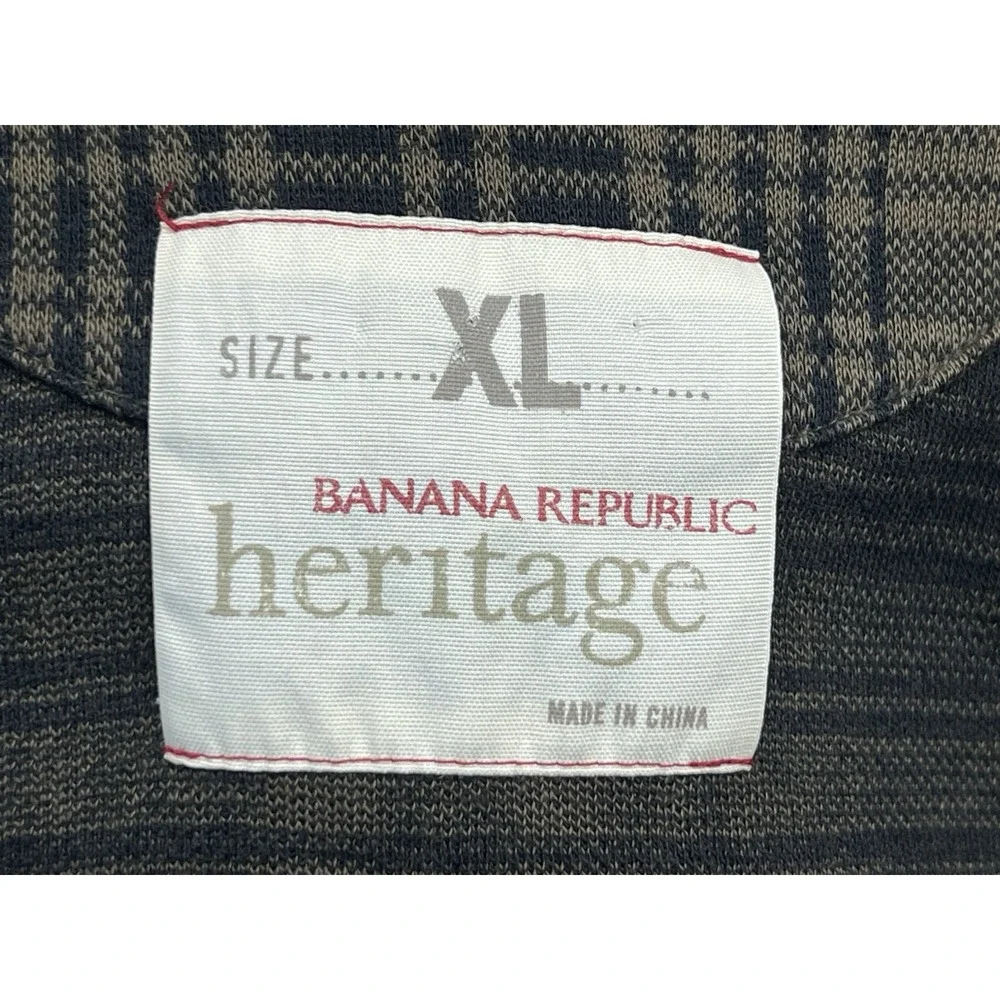 Banana Republic Heritage 100% Cotton Mens XL Full Zip Sweater Jacket Green Plaid